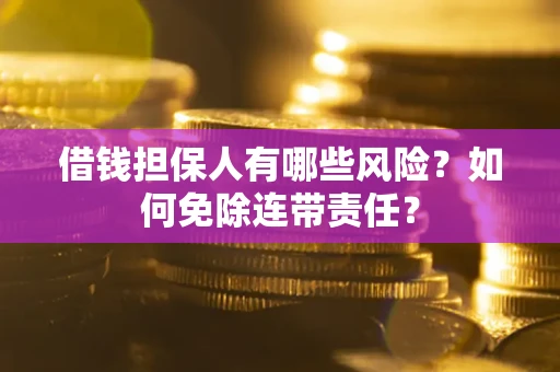 武汉借钱担保人有哪些风险？如何免除连带责任？